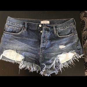 Free People We The Free Distressed Denim Shorts